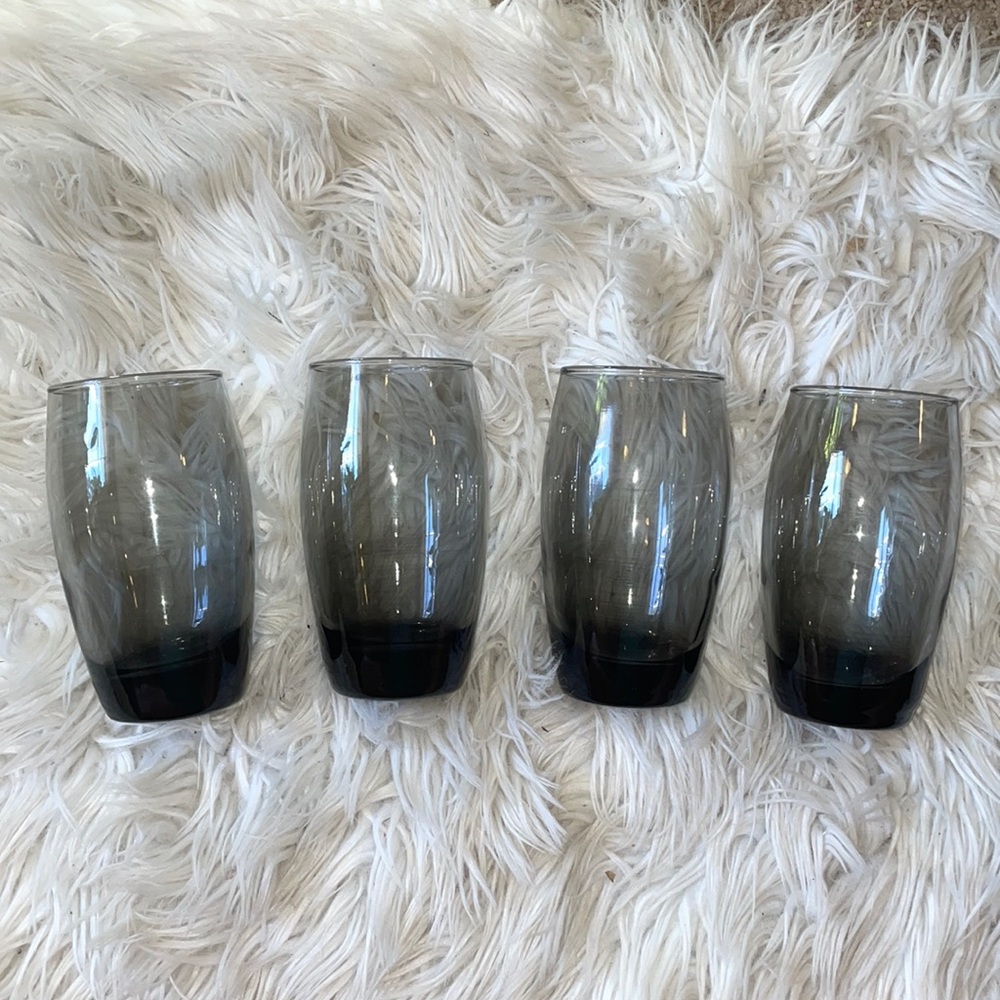 Libbey 1960’s Vintage smoked highball glasses. Set of 4